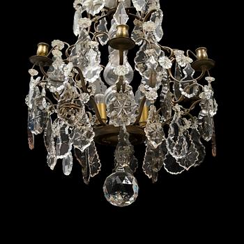 A rococo style chandelier from around year 1900.