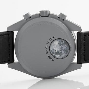 Swatch/Omega, MoonSwatch, Mission to the Moon, chronograph, wristwatch, 42 mm.