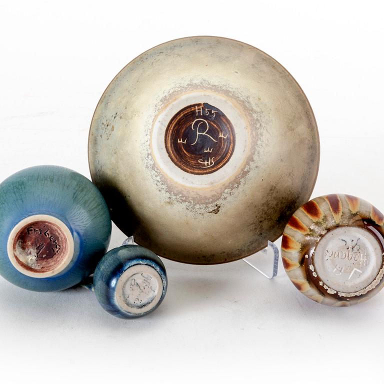 Carl-Harry Stålhane, a set of five stoneware miniature vases, Rörstrand.