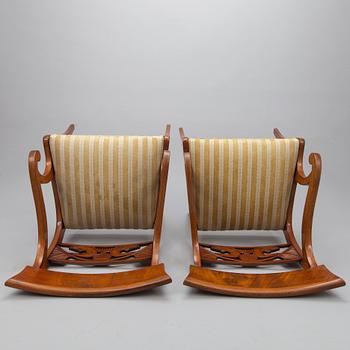KARMSTOLAR, ett par, biedermeierstil, 1920-tal.
