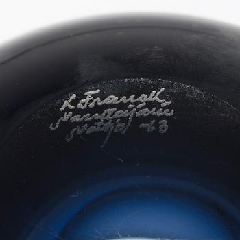 a KF 233 glass bowl / vase, signed K. Franck Nuutajärvi Notsjö -63. In production 1951-1968.