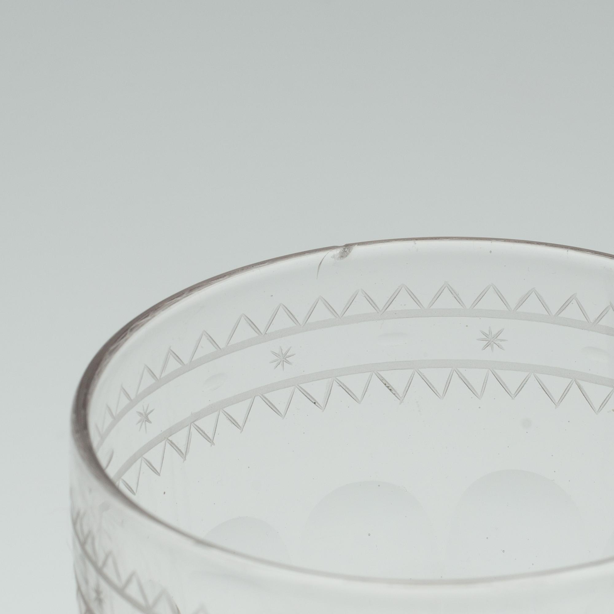 TWELVE GLASSES, 19th century.