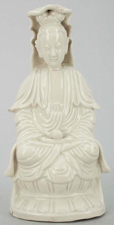 SKULPTUR, blanc de chine, Kina, Qingdynastin 1800-talets slut.