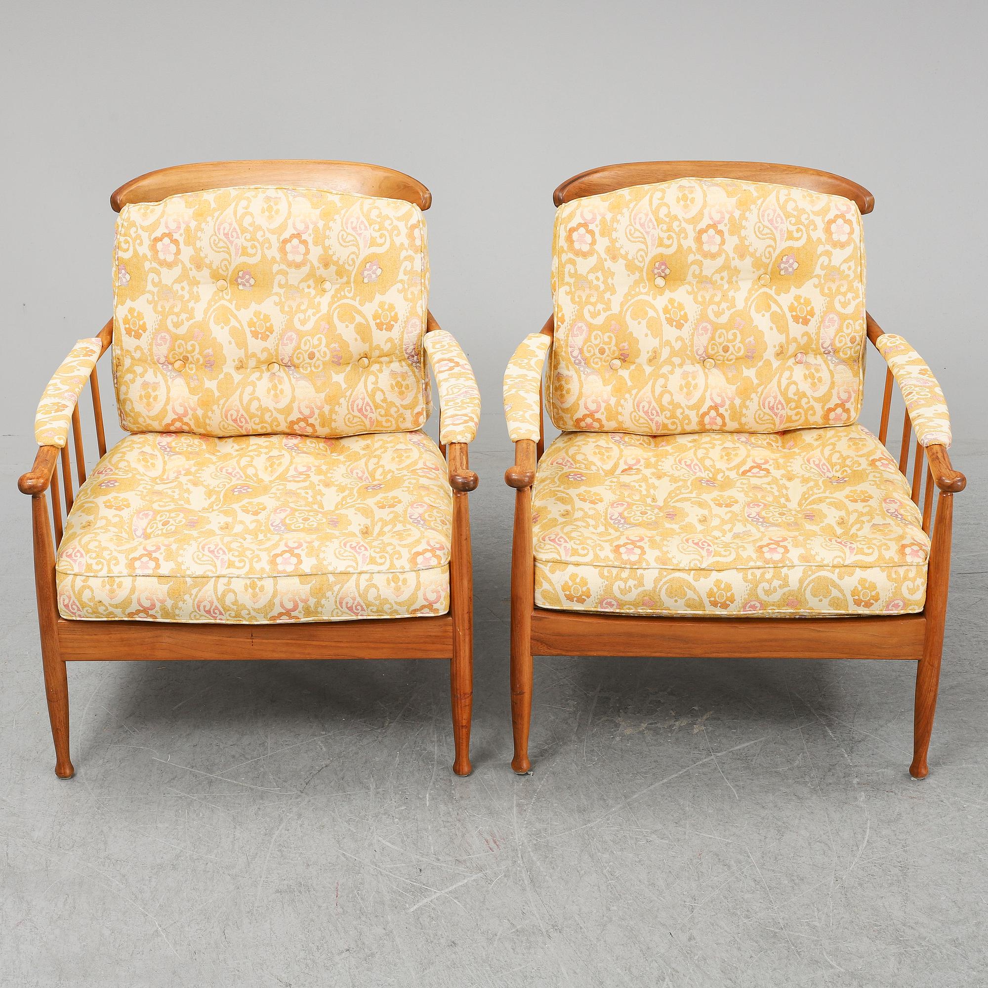 A pair of easy chairs 'Skrindan' by Kerstin Hörlin-Holmquist, OPE.