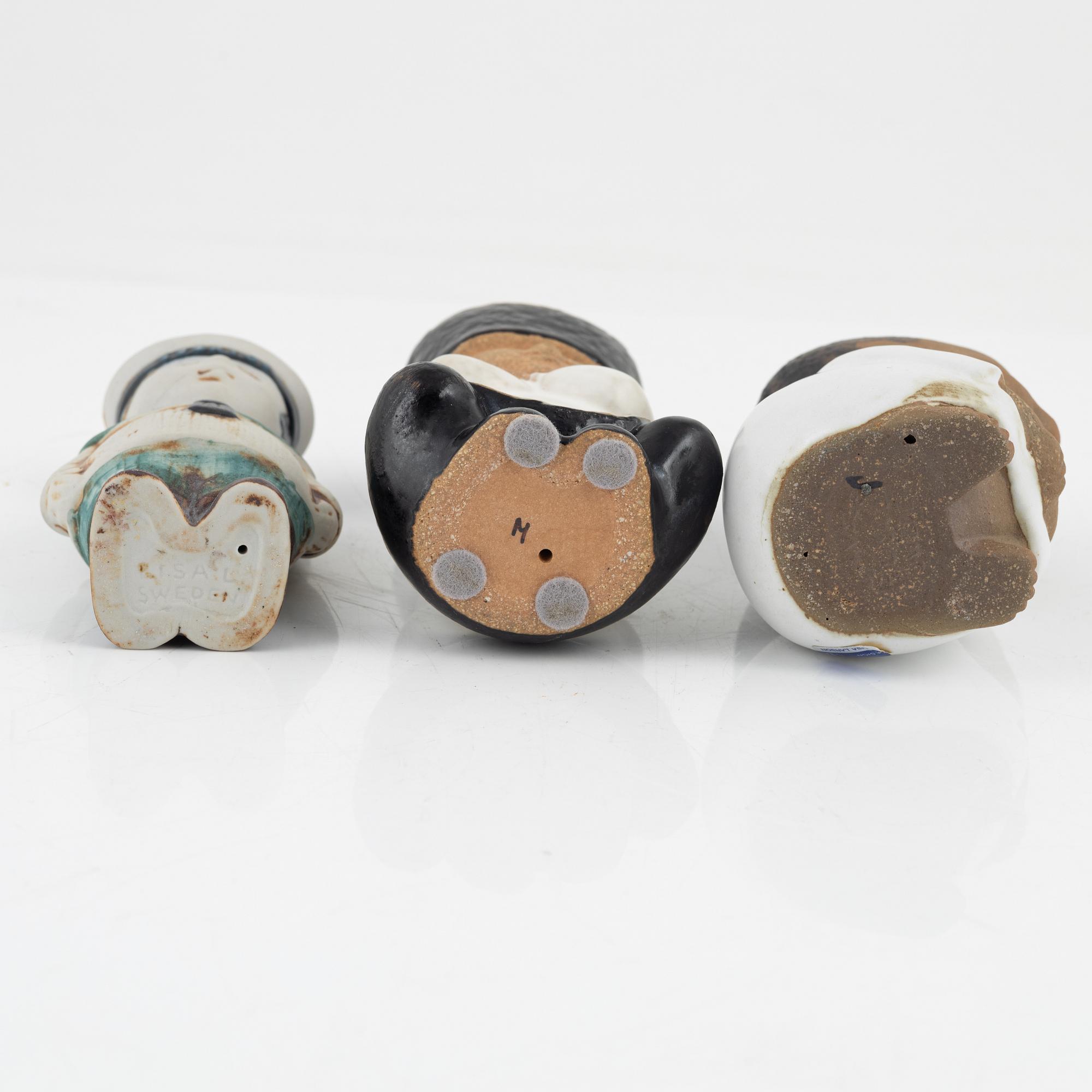 Lisa Larson, six stoneware figurines, Gustavsberg, Sweden.