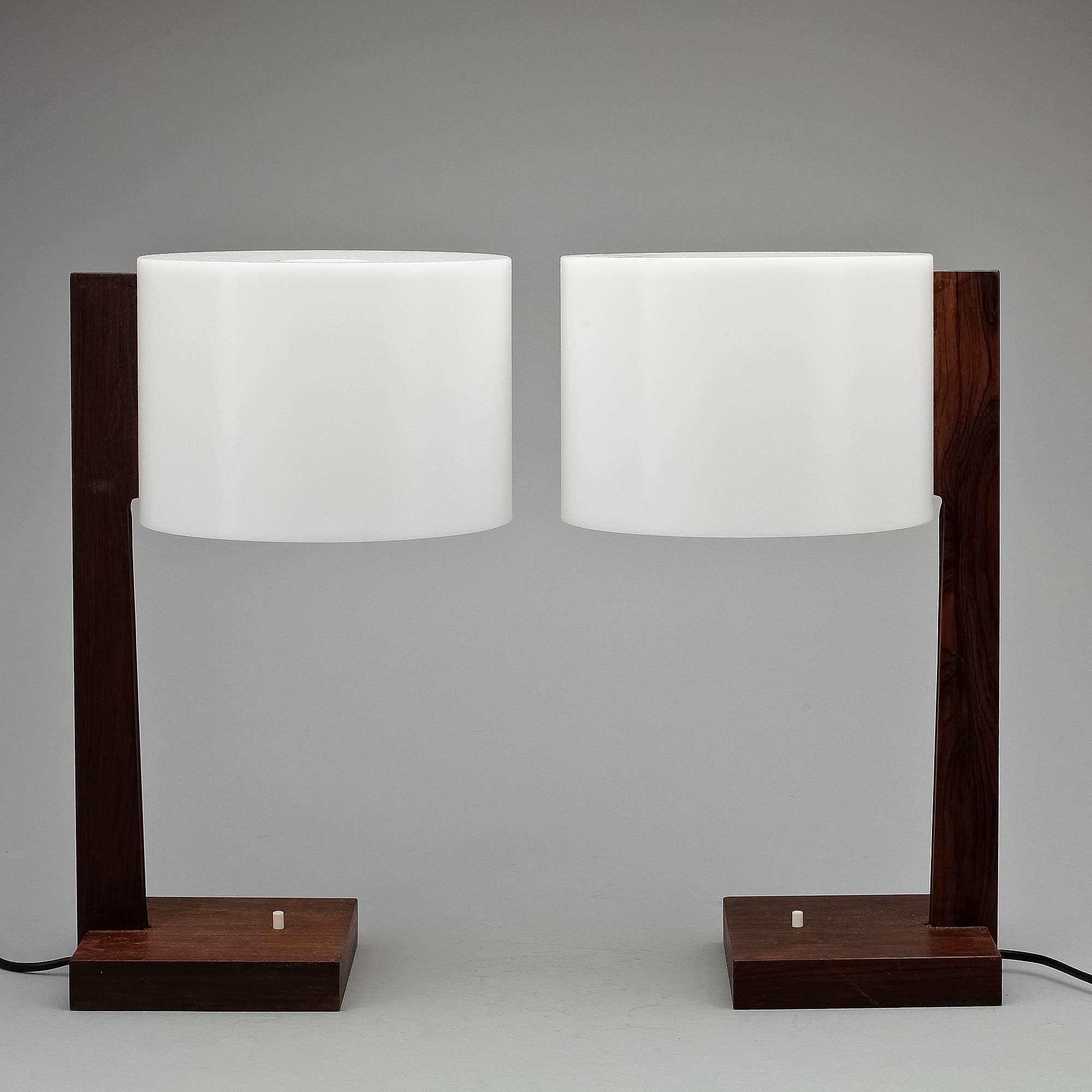 BORDSLAMPOR, ett par, Uno och Östen Kristiansson, Luxus, 1970-tal.