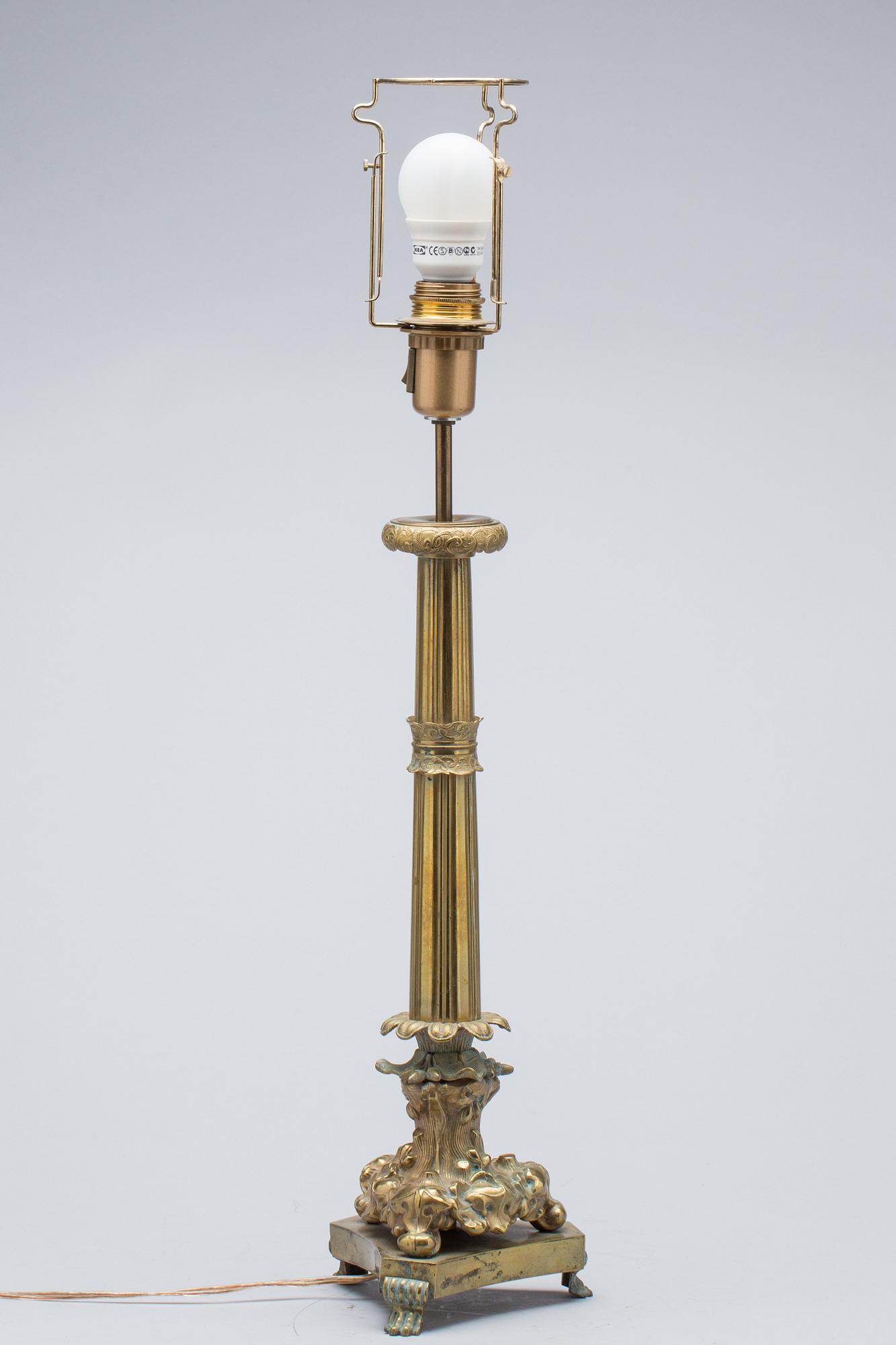 BORDSLAMPA, empirestil. 1800-tal.