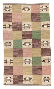 216. Märta Måås-Fjetterström, a carpet, "Rutmattan", flat weave, ca 252,5-256,5 x 146,5-149 cm, signed MMF.