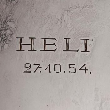 SPEGEL samt DOSA, silver, Auran Kultaseppä Oy, Åbo och Birmingham, England, 1953 och 1925-26. Totalvikt 578 g.