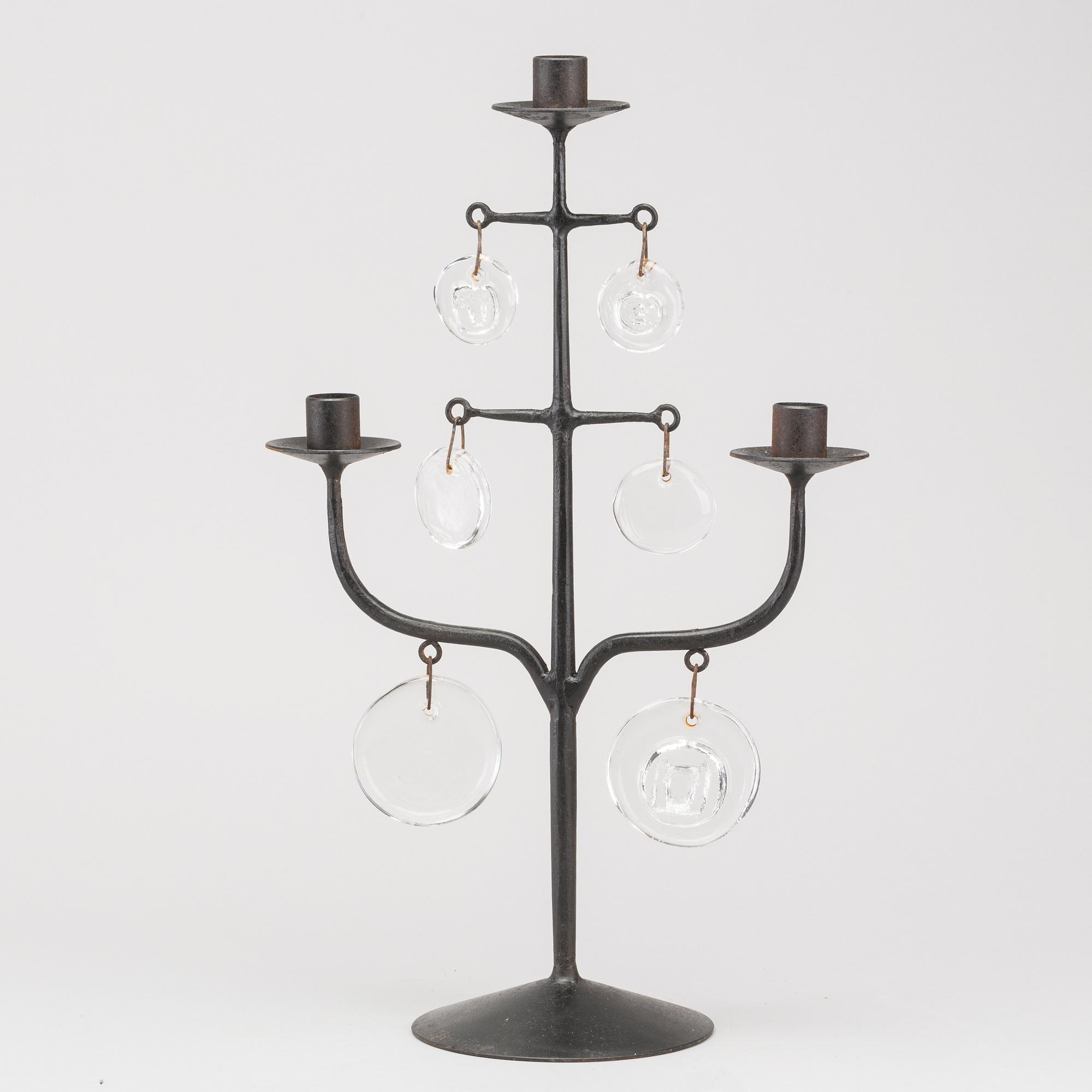 ERIK HÖGLUND, A Boda smide candelabra, later part of the 20th century.