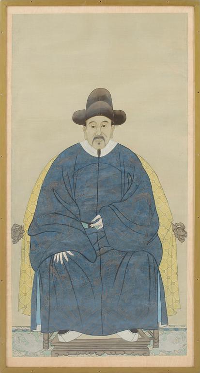 OKÄND KONSTNÄR, sidenmålningar, ett par, Kina, omkring år 1900.