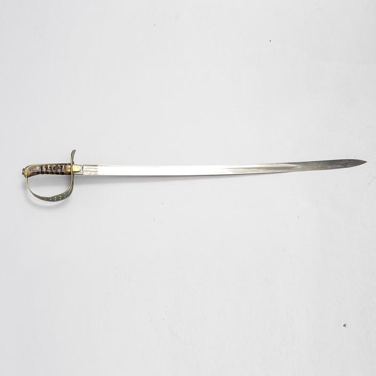 Sabre, Swedish, for the cavalry 1867-93 with scabbard.