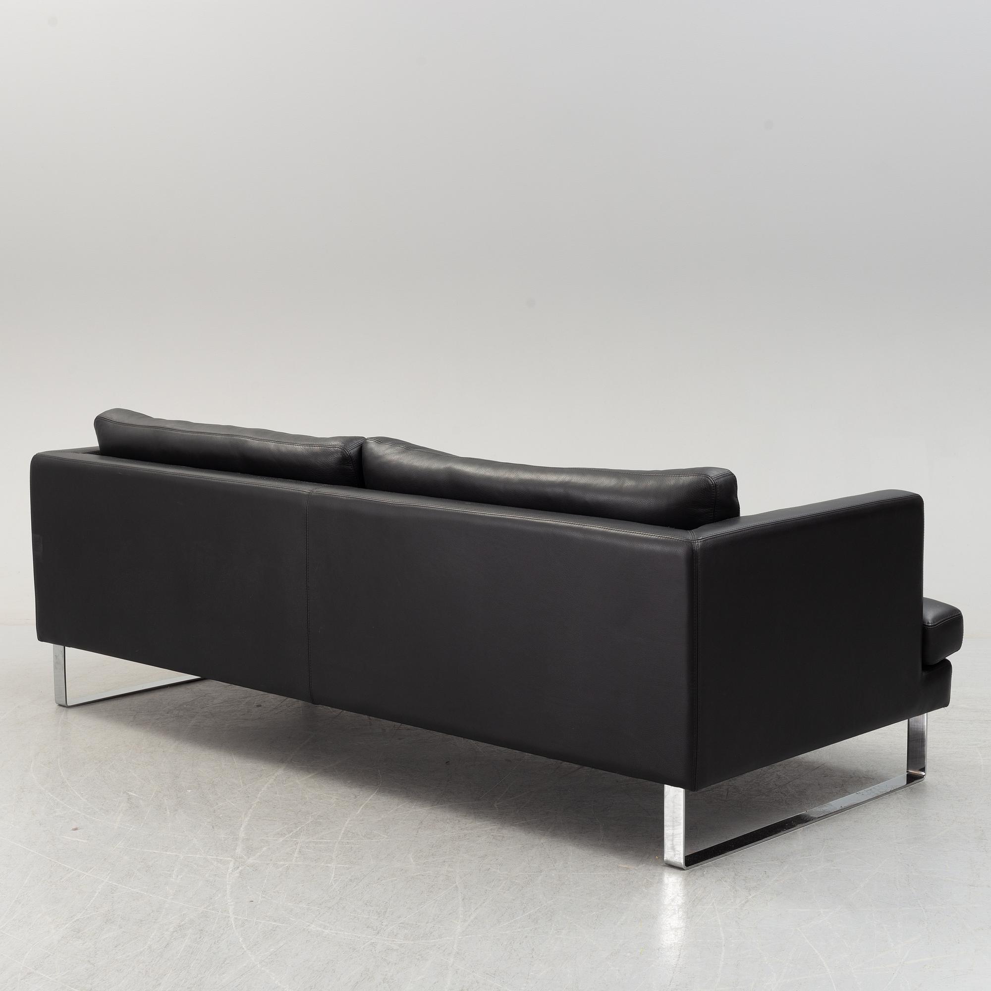 A 21th century leather 'Scala' sofa by  Kim Nordentoft from Nielaus Møbler, , Denmark.