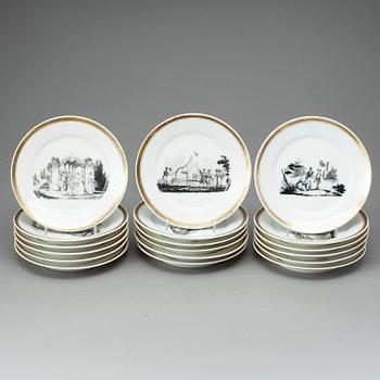 ASSIETTER, 18 st, porslin, empire, Frankrike, 1800-talets första hälft.