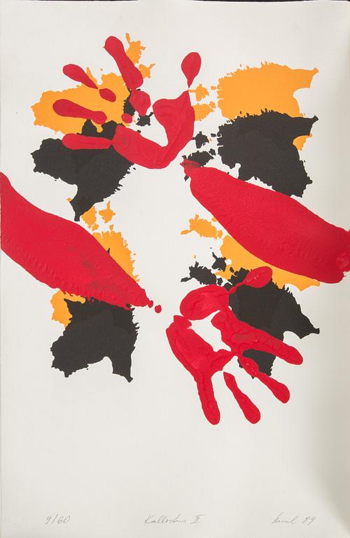 RAUL MEEL, 6 färgserigrafier med konstnärens handavtryck direkt på pappret, signerade, numrerade 9/60 och daterade- 89.