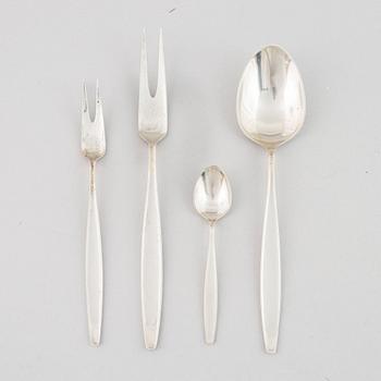 Tias Eckhoff, cutlery set, 99 pieces, sterling silver, "Cypress", Georg Jensen, Denmark.