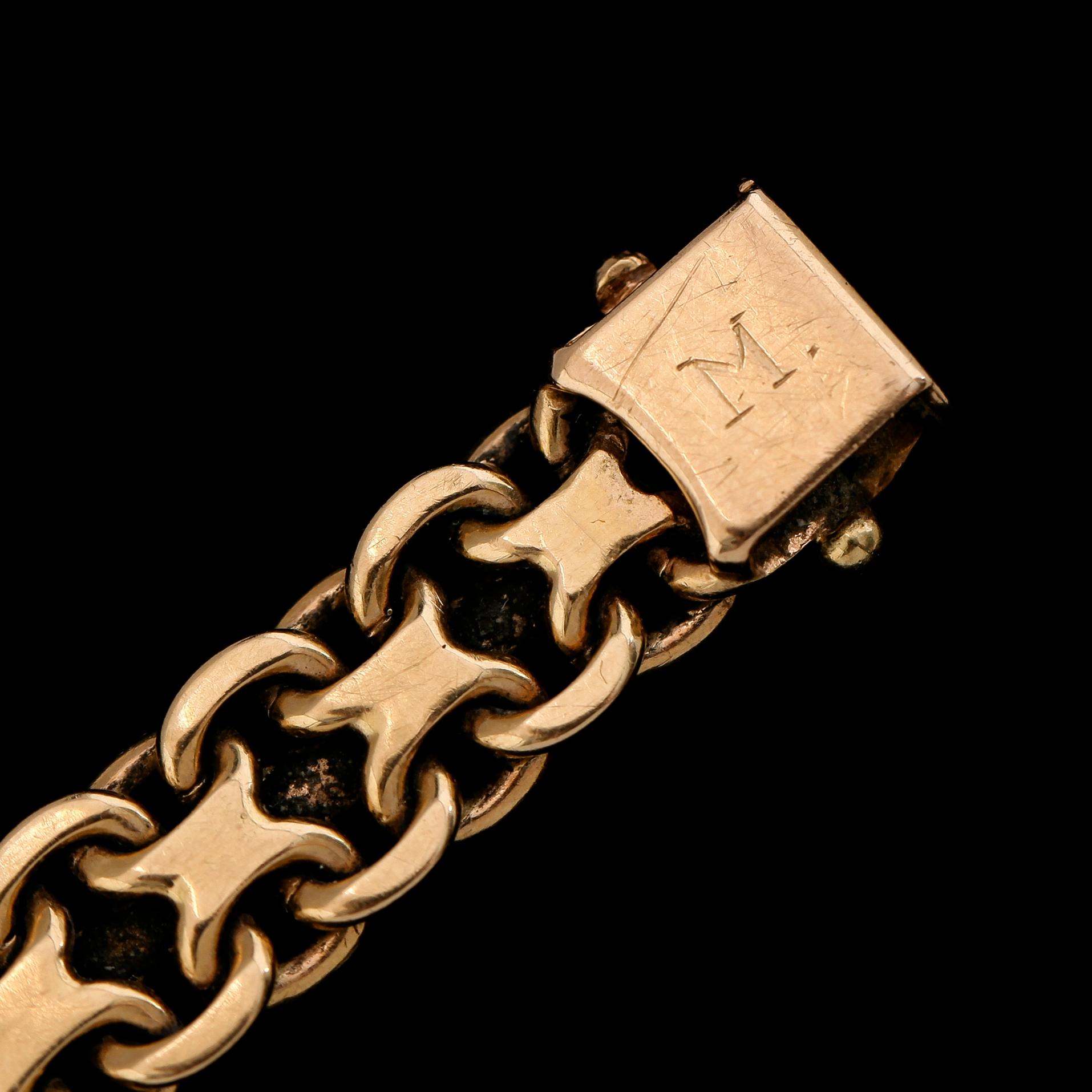ARMBAND, 18K guld, x-länk. Vikt ca 26 g.
