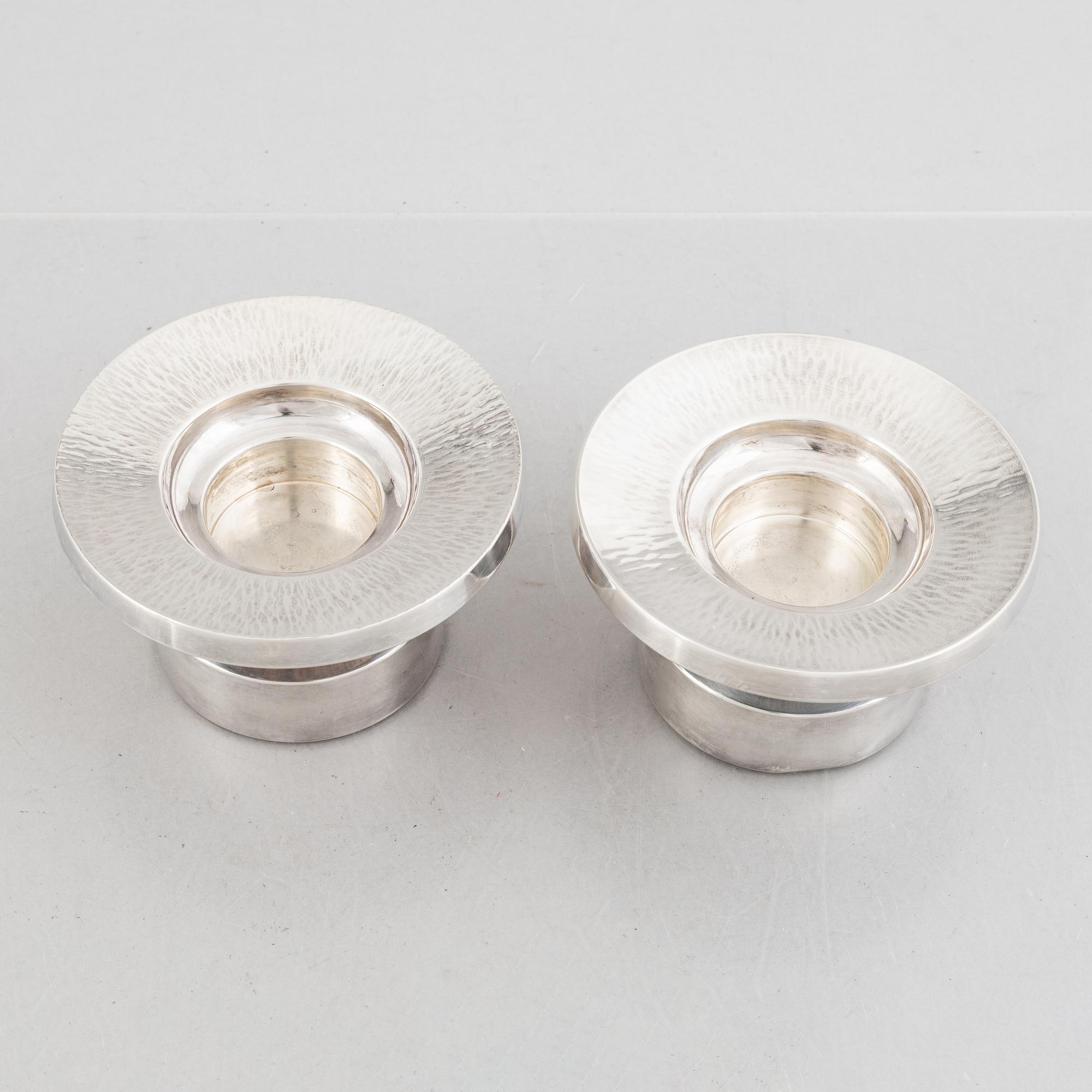 A pair of Swedish silver candlesticks, marks of Eric Löfman, MGAB, Uppsala 1973.