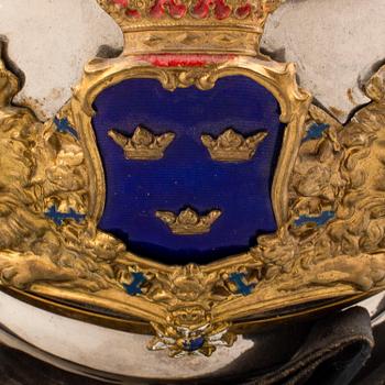 A officer's helmet for the mounted Royal liferegiment. Second half of the 20th century.