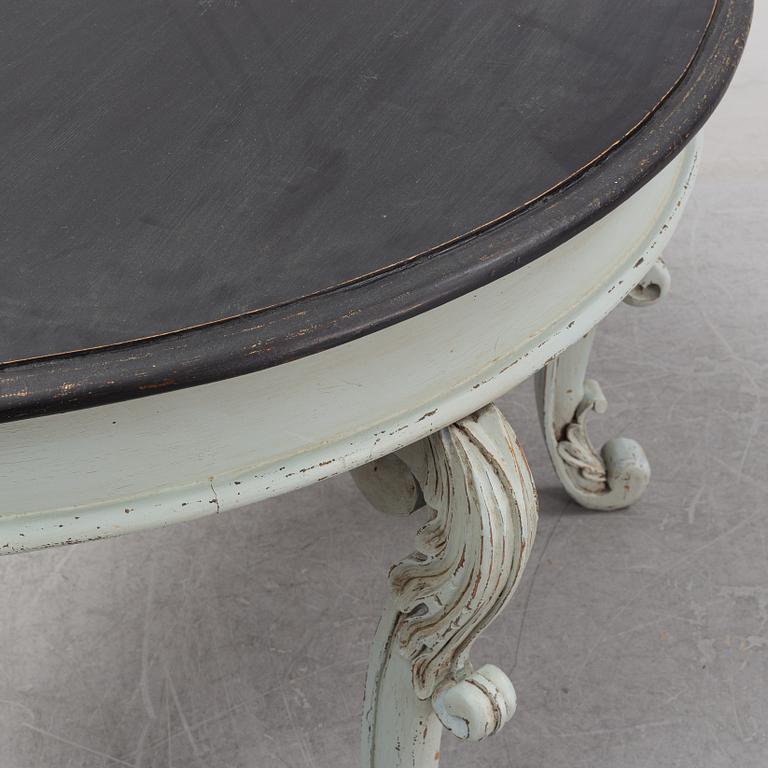 A painted table with carved legs, Härjedalen, second half of the 19th Century.