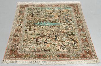 A carpet, oriental silk, ca 177 x 123 cm.