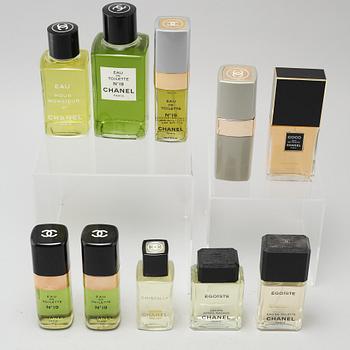 CHANEL, factices, ten perfumebottles.