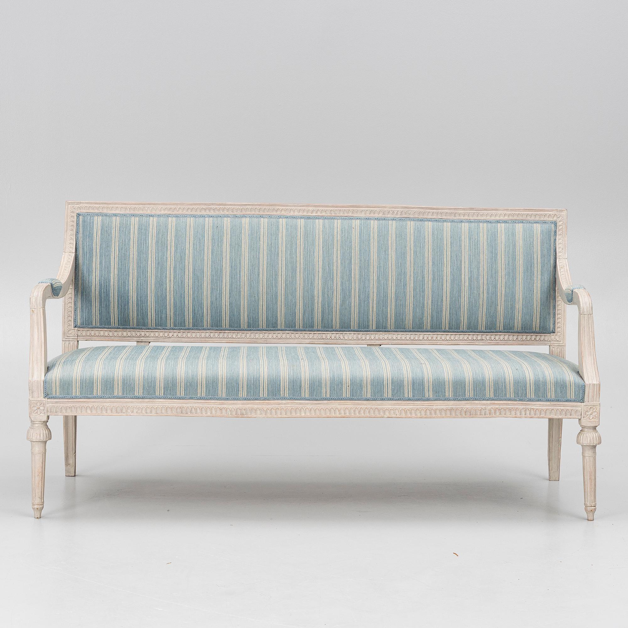 A late Gustavian sofa, circa 1800.
