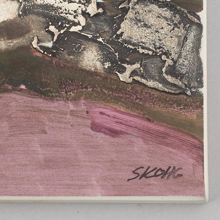 Börje Skohg, four stoneware wall reliefs, Gustavsberg & Gustavsbergs Studio, Sweden, 1970's/80's.