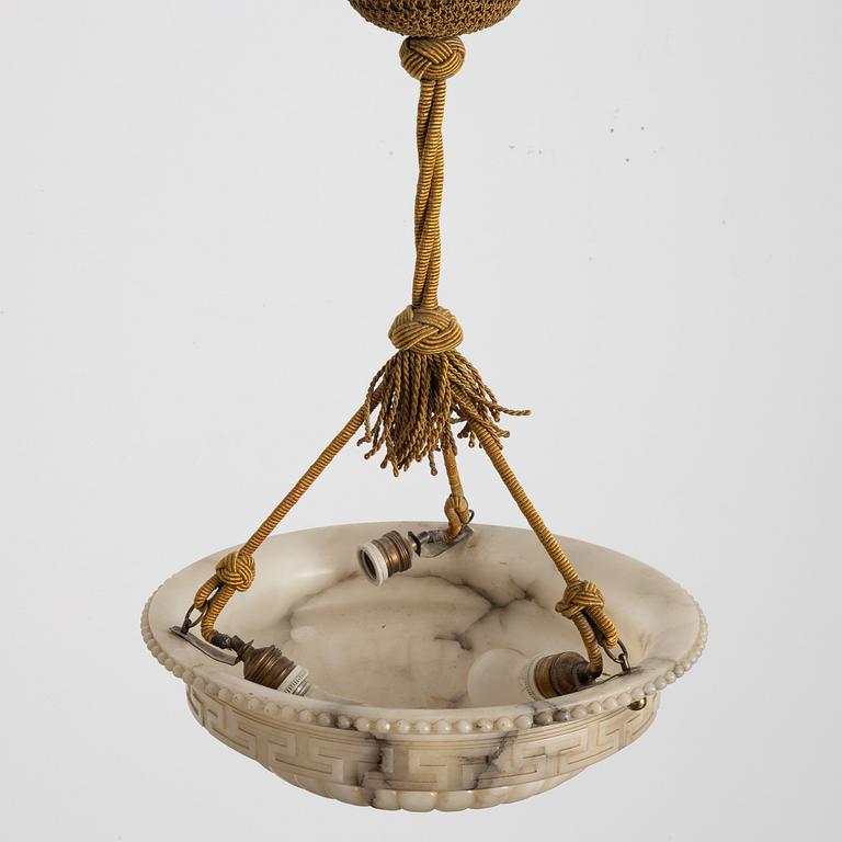 An alabaster ceiling lamp, 1920s.