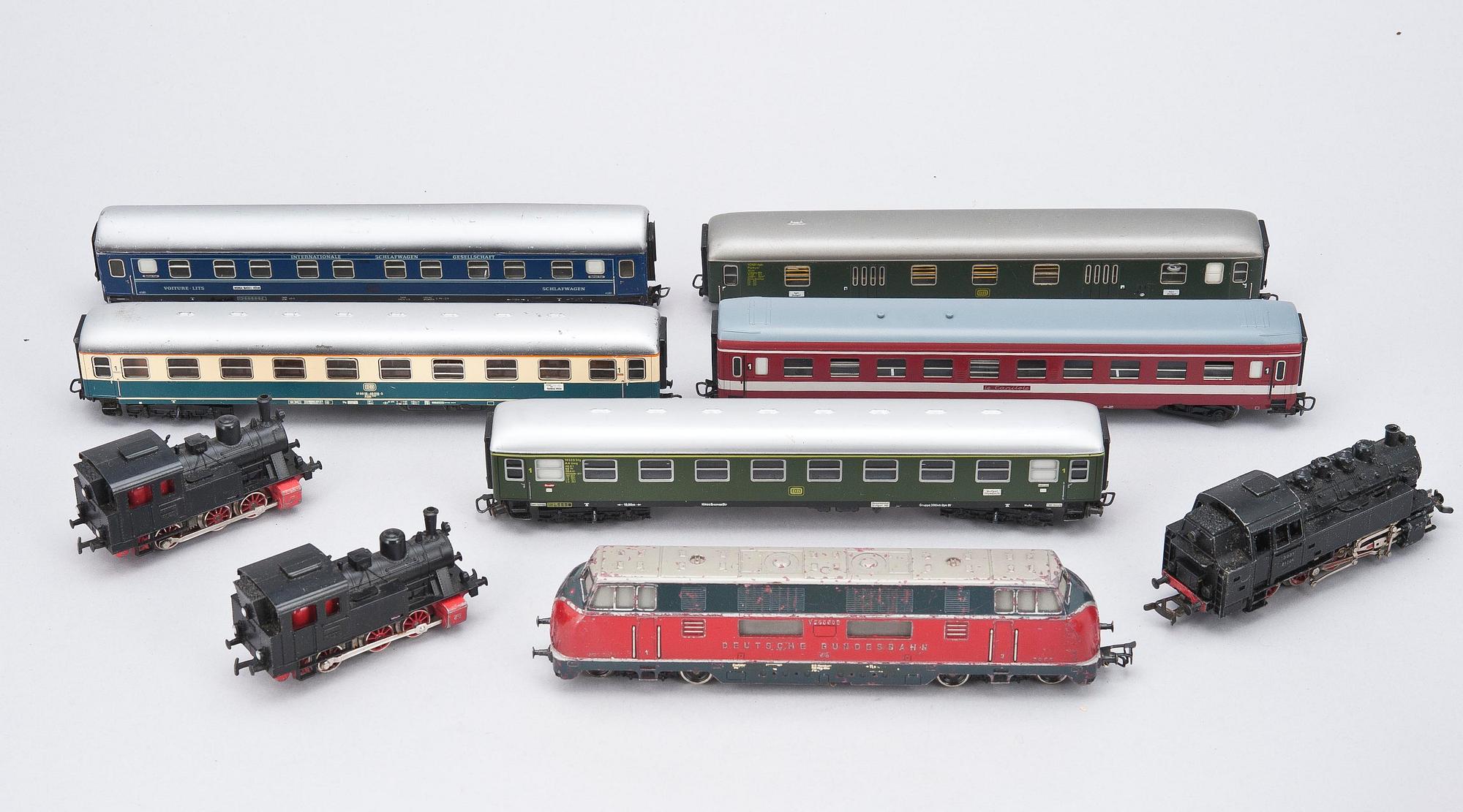 TÅGBANA, Märklin, vagnar och bantillbehör, 1900-talets andra hälft.