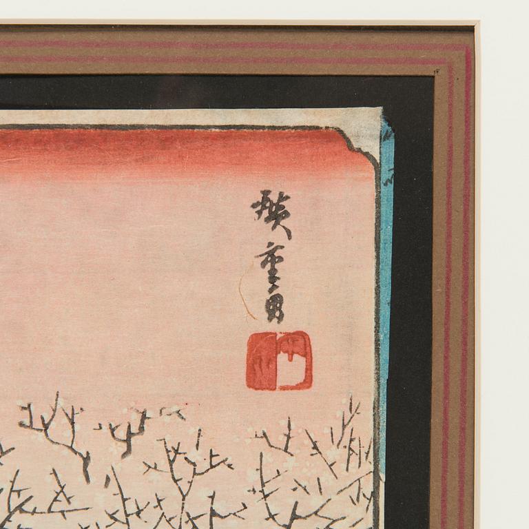 Utagawa Hiroshige I, efter, färgträsnitt, Japan.