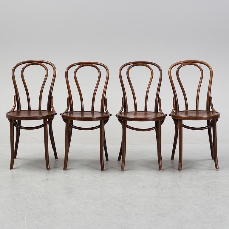 Four Thonet-style café chair, late 20th century.