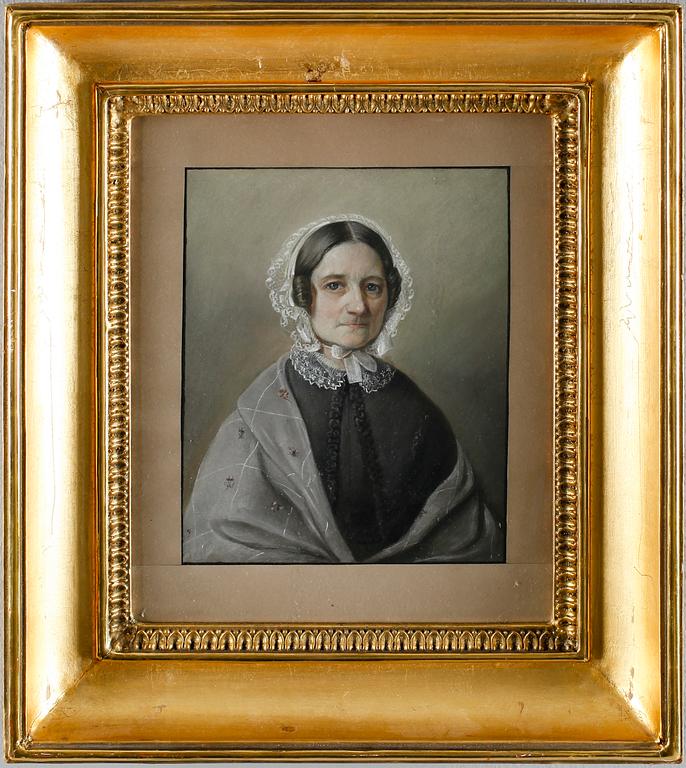 OKÄND KONSTNÄR, pastell, osignerad, 1800-talets mitt.