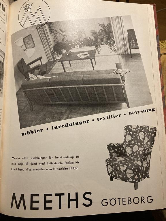 Sten Blomberg, A Swedish Modern sofa and an easy chair for Meeths, 1940's.