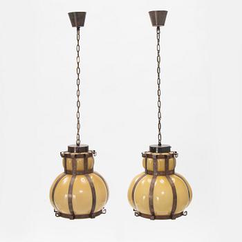 Tyringe Konsthantverk, taklampor, ett par, 1900-talets mitt.