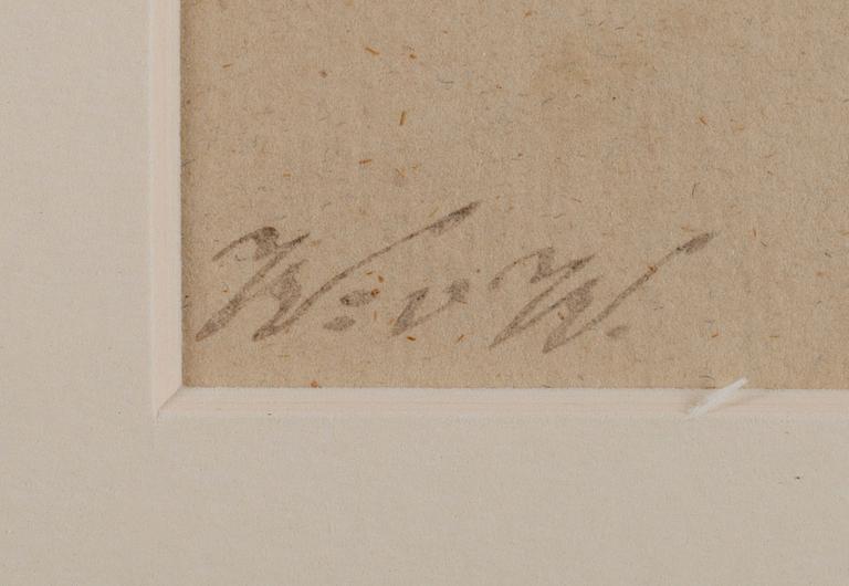 WILHELM VON WRIGHT, teckning, signerad och daterad 1844.