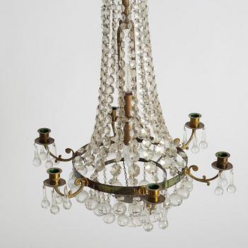 An Empire style chandelier, mid20th century.