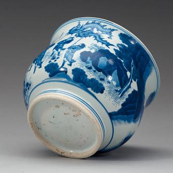 A blue and white censer, Transition, 17th Century.