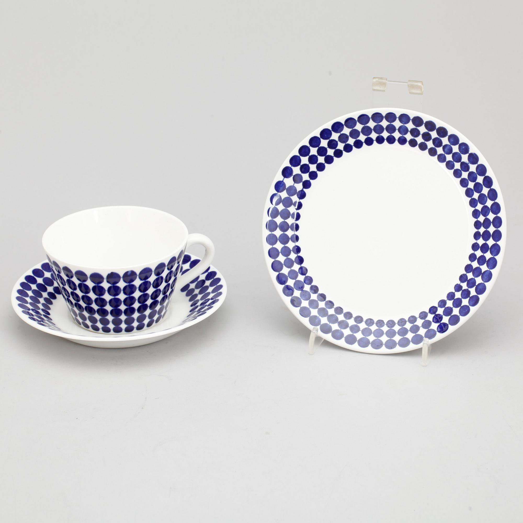 TESERVIS, 16 delar, benporslin, "Adam", Stig Lindberg, Gustavsberg, produktionsår 1959-74.