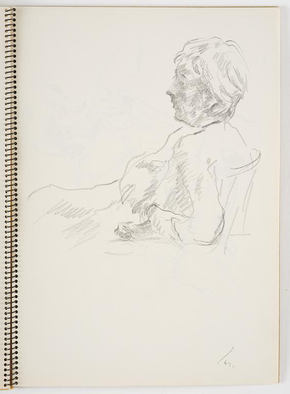 Lotte Laserstein, Skissblock med 23 teckningar varav 3 signerade.