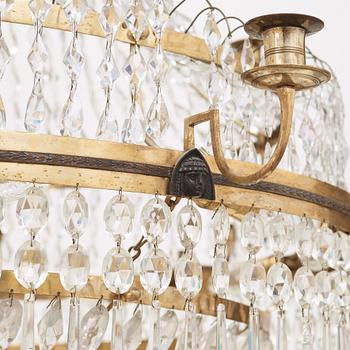 A late Gustavian fifteen-light chandelier by C. H. Brolin (1765-1832).