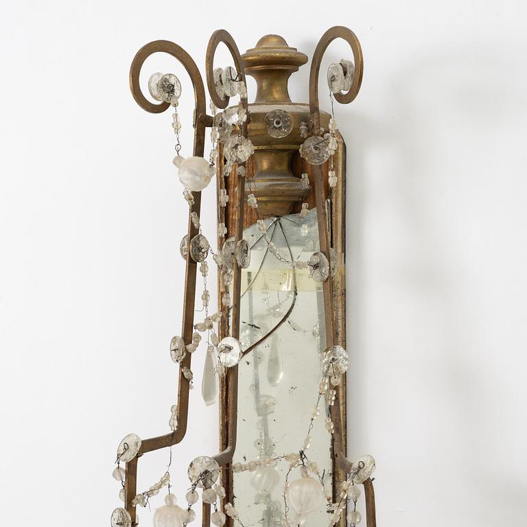 A pair of mirror wall sconces, second half of the 20th Century.