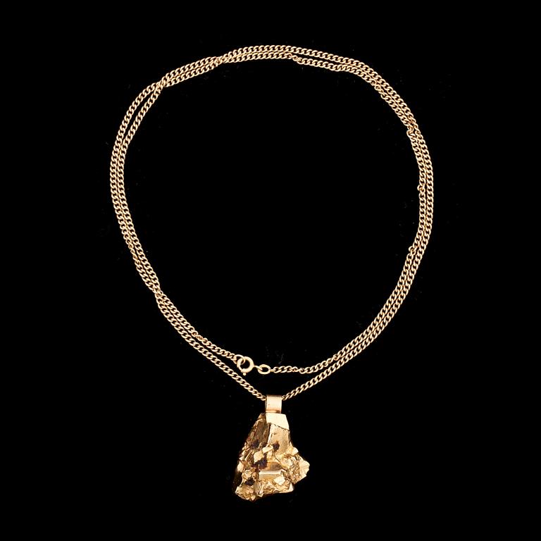 HÄNGE, 18k, med halskedja. Vikt ca 23g.