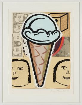 Donald Baechler, färgserigrafi, 2001, signerad 76/86.