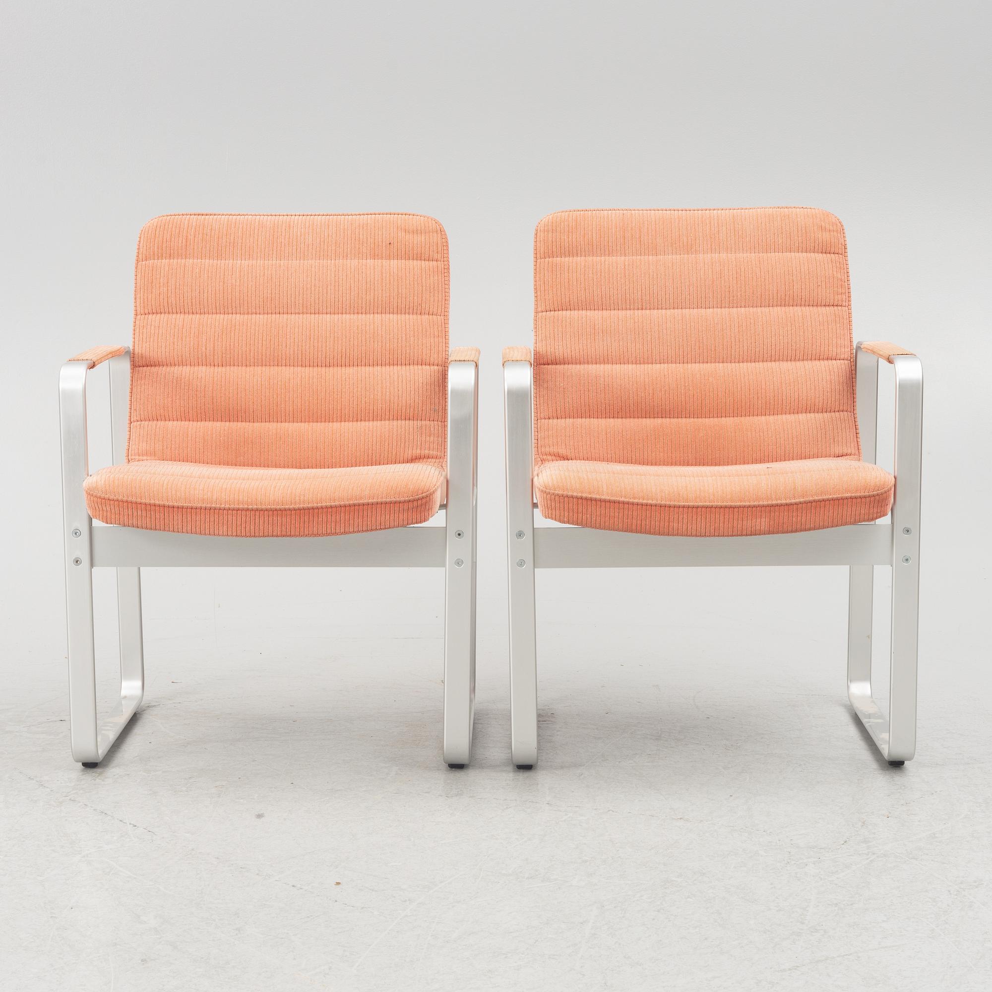 Karl Erik Ekselius, fåtöljer, ett par, "Mondo", JOC Möbler, Vetlanda, 1900-talets senare del.