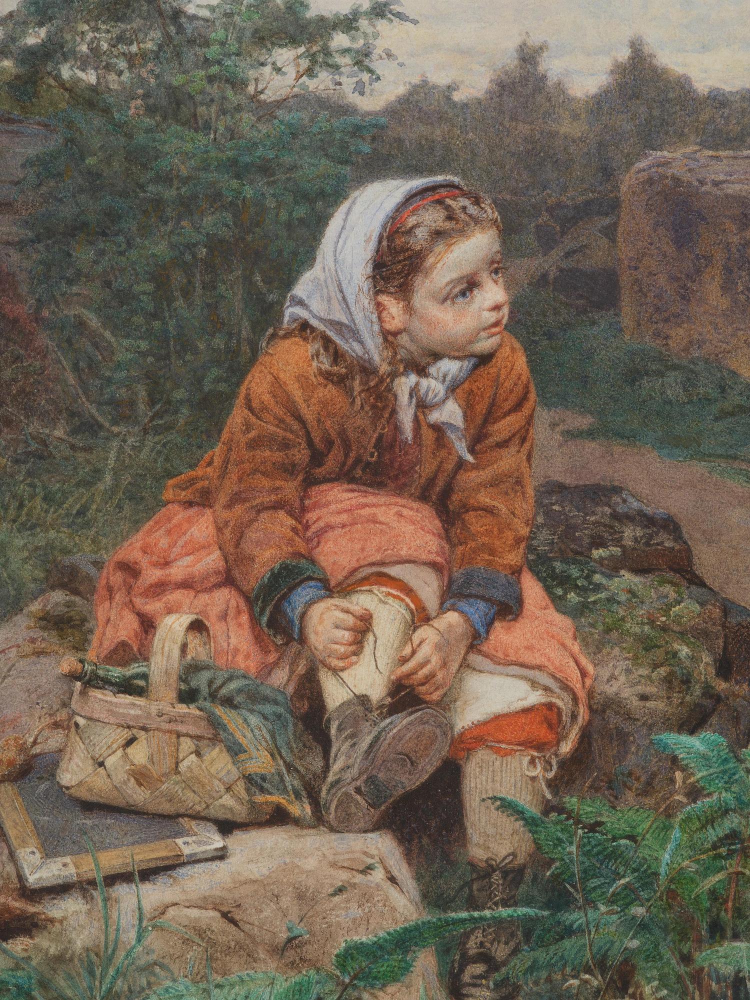 Julius Kronberg, Snöra skon.