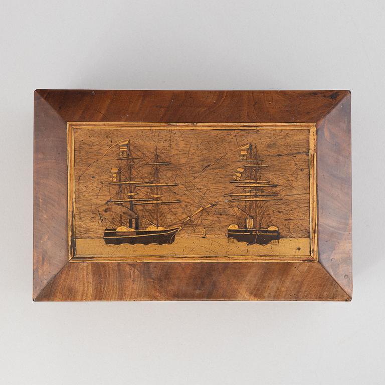 A 19th century wooden box.