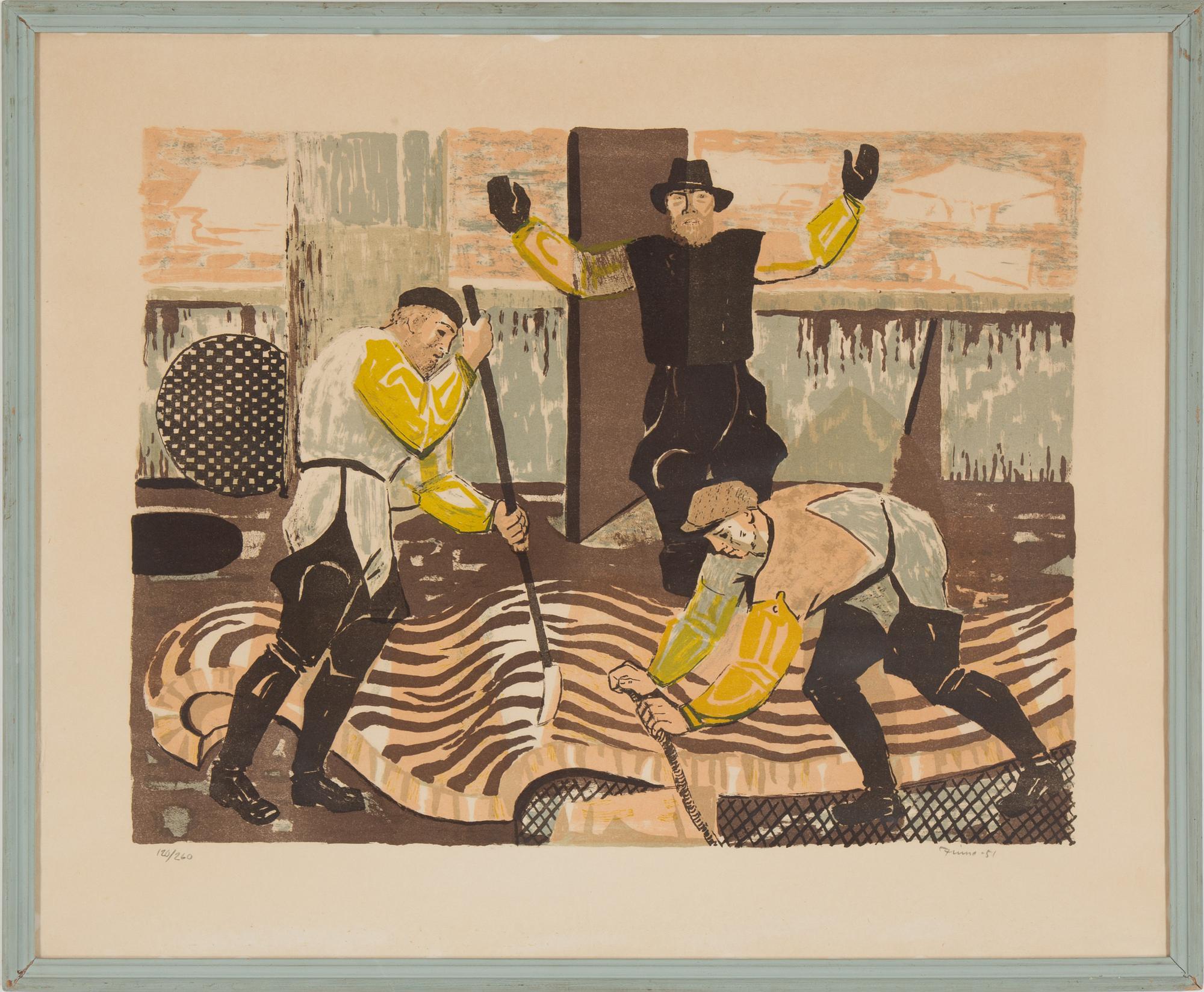 HENRIK FINNE, wood cut, signed and dated -51.