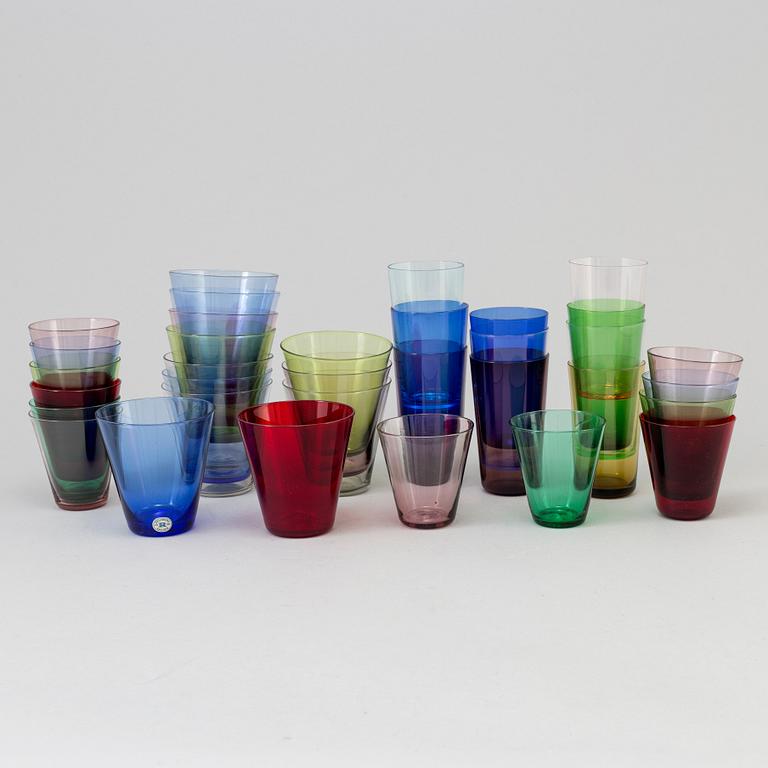 A set of 34 glass, "Mambo" and "Samba", Lennart Rosén, Reijmyre, 20th century.