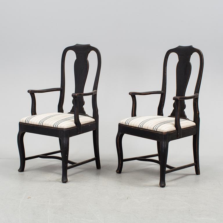 A pair of 20th century baroque style chairs.